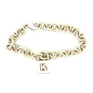 T&Co. 925 Initial Padlock K Charm Bracelet
